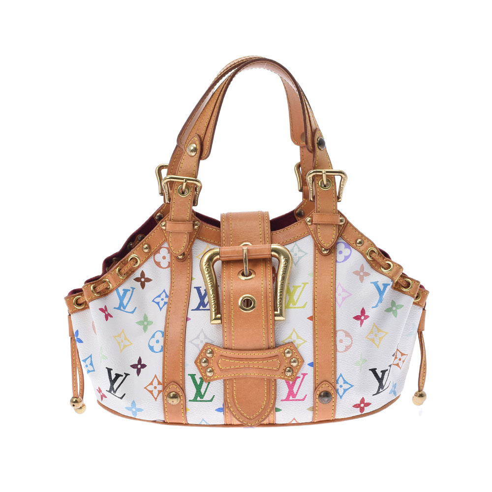 LOUIS VUITTON Multicolor Theda White Monogram Handbag